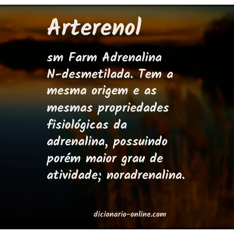 Significado de arterenol