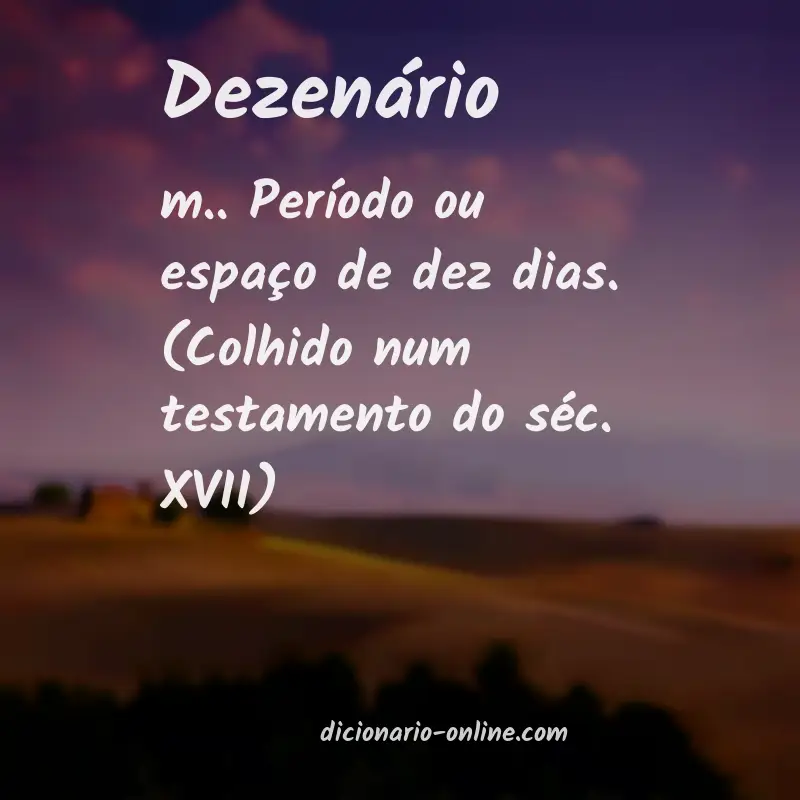 Significado de dezenário