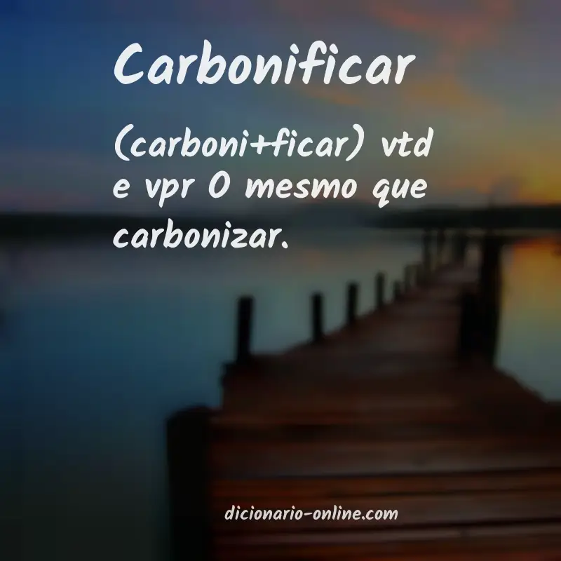 Significado de carbonificar