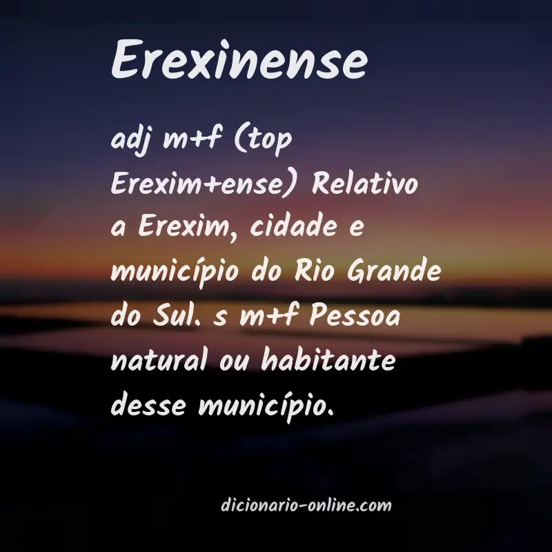 Significado de erexinense