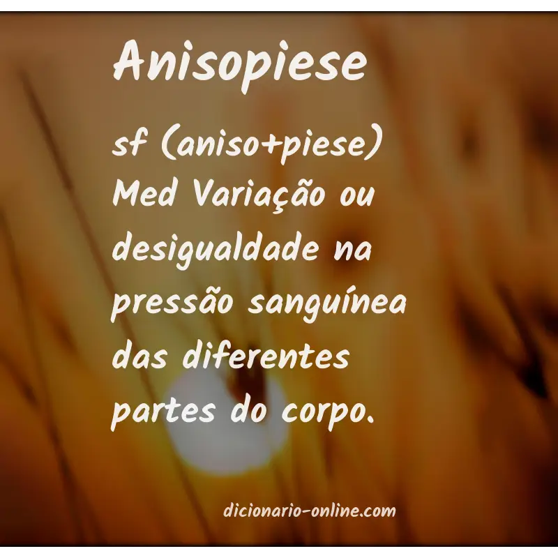 Significado de anisopiese