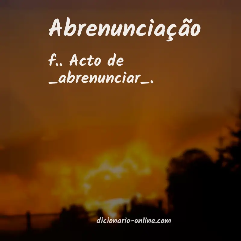 Significado de abrenunciação