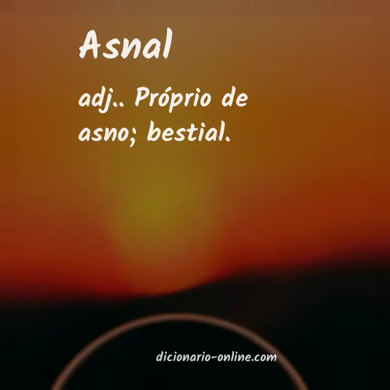 Significado de asnal