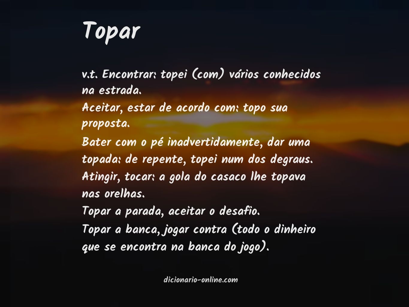 Significado de topar