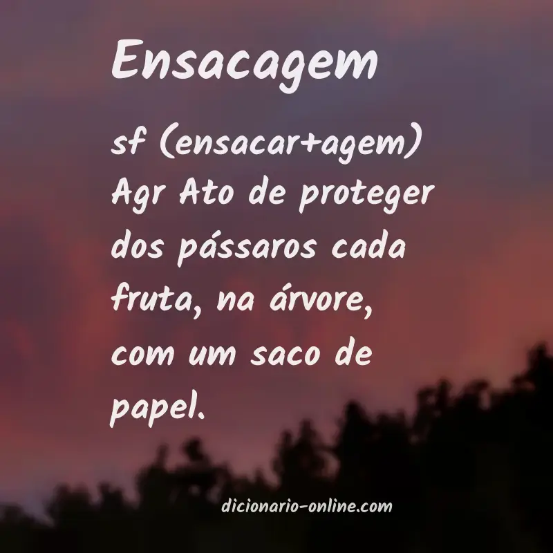 Significado de ensacagem