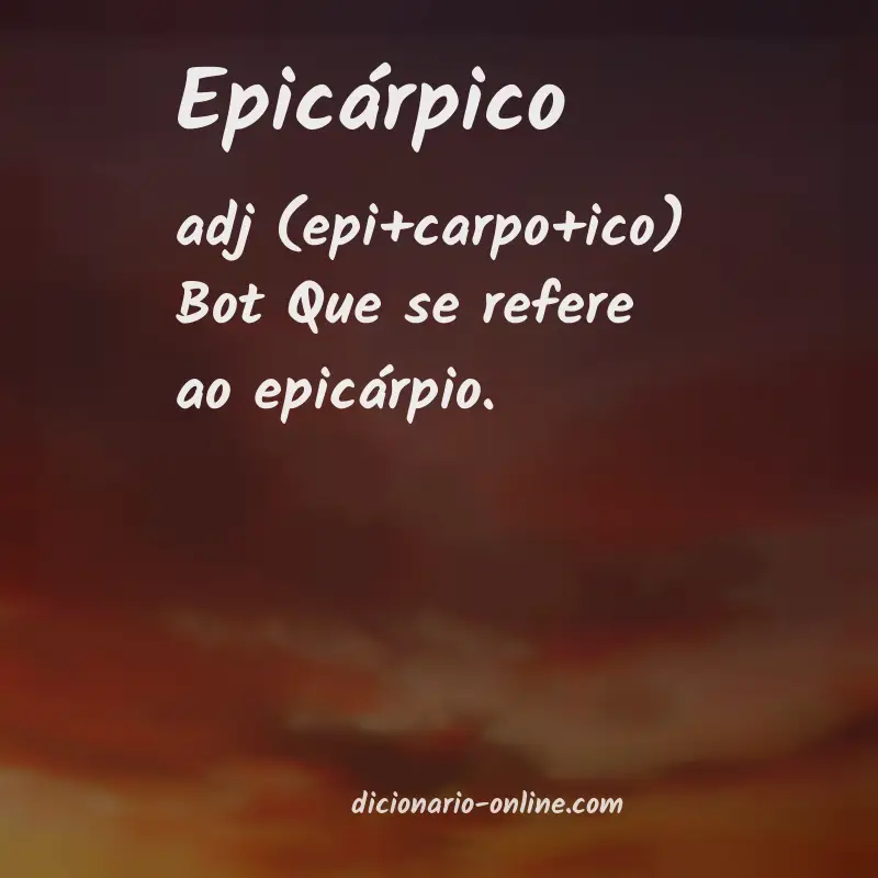 Significado de epicárpico