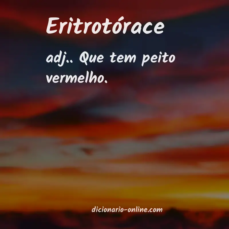 Significado de eritrotórace