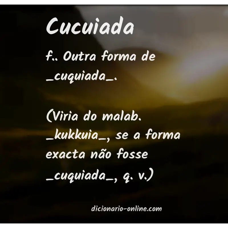 Significado de cucuiada