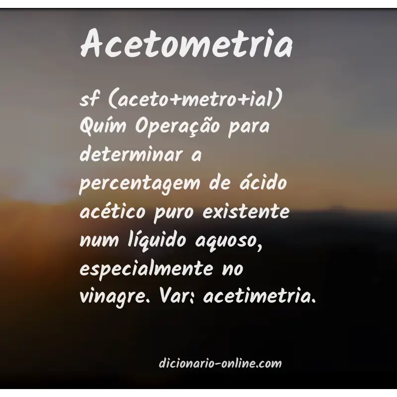 Significado de acetometria