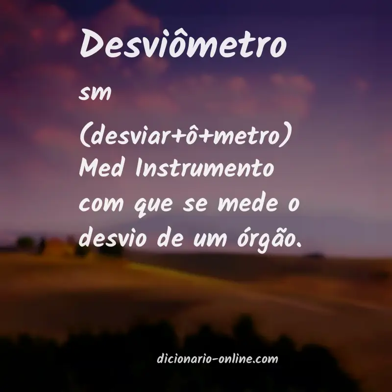 Significado de desviômetro