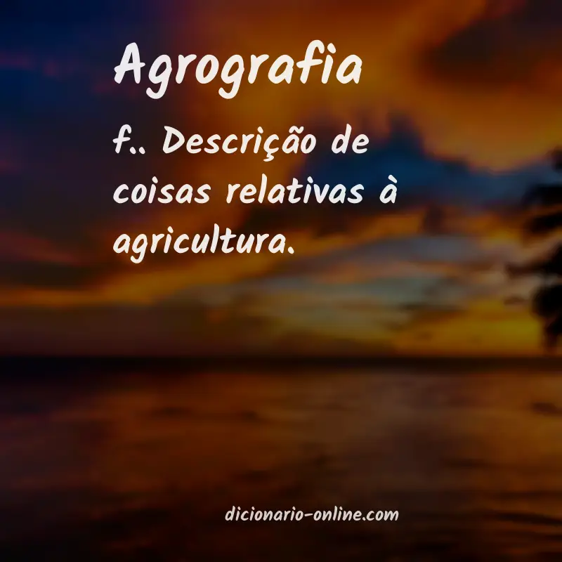 Significado de agrografia