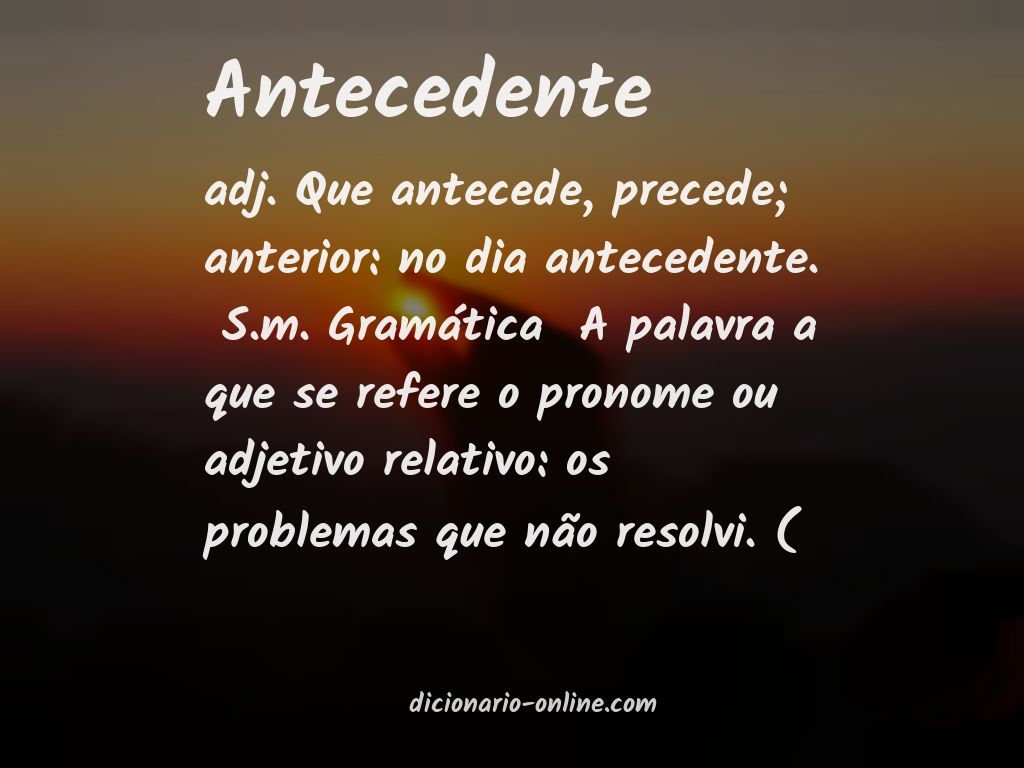 Significado de antecedente