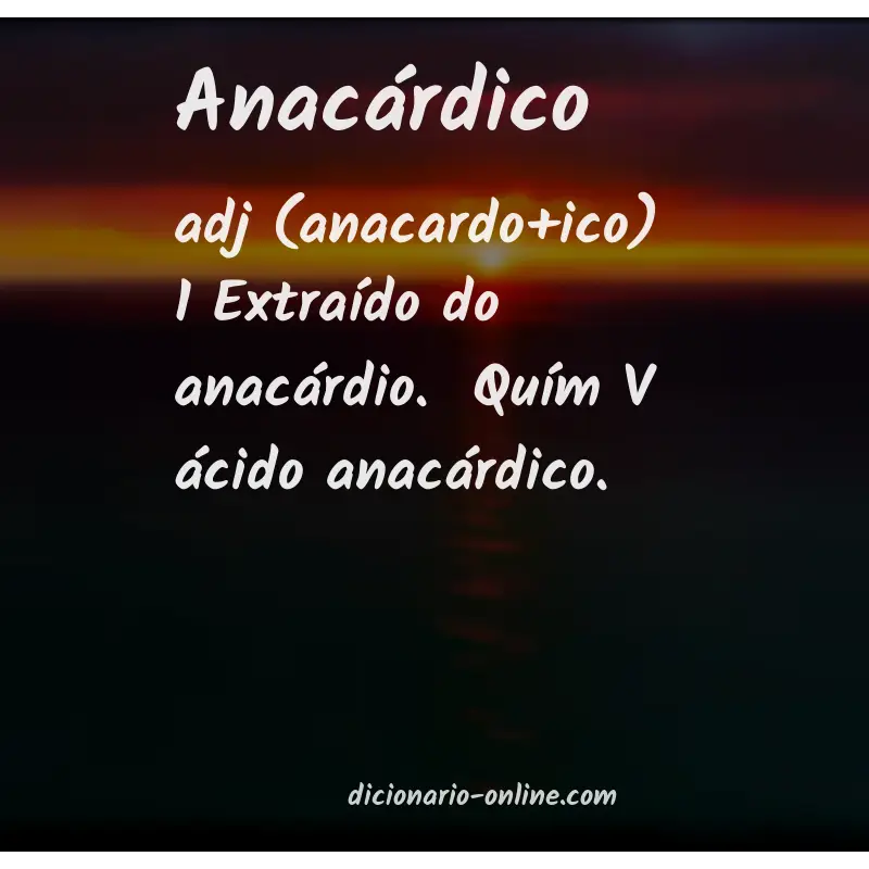 Significado de anacárdico