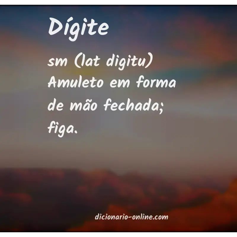 Significado de dígite
