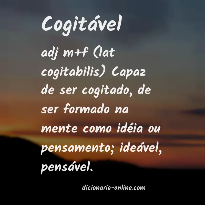 Significado de cogitável