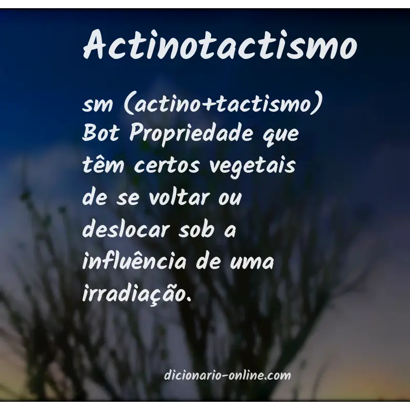Significado de actinotactismo