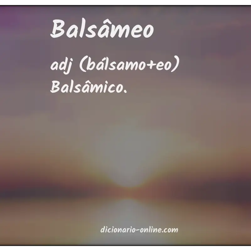 Significado de balsâmeo