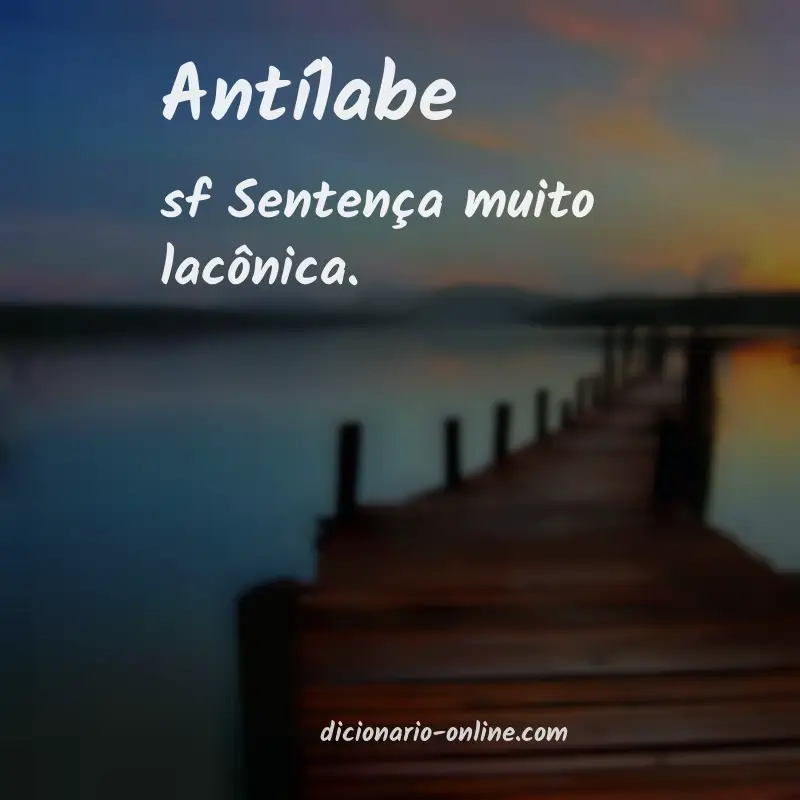 Significado de antílabe