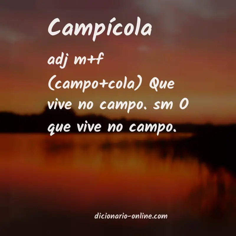 Significado de campícola