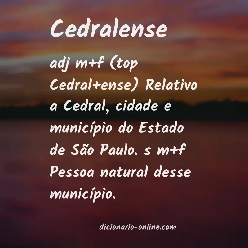 Significado de cedralense