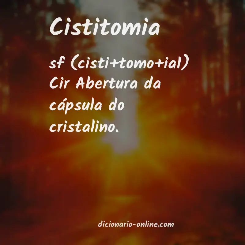 Significado de cistitomia