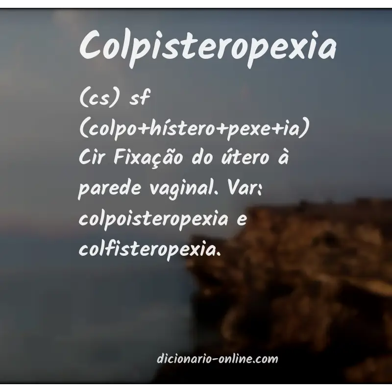 Significado de colpisteropexia