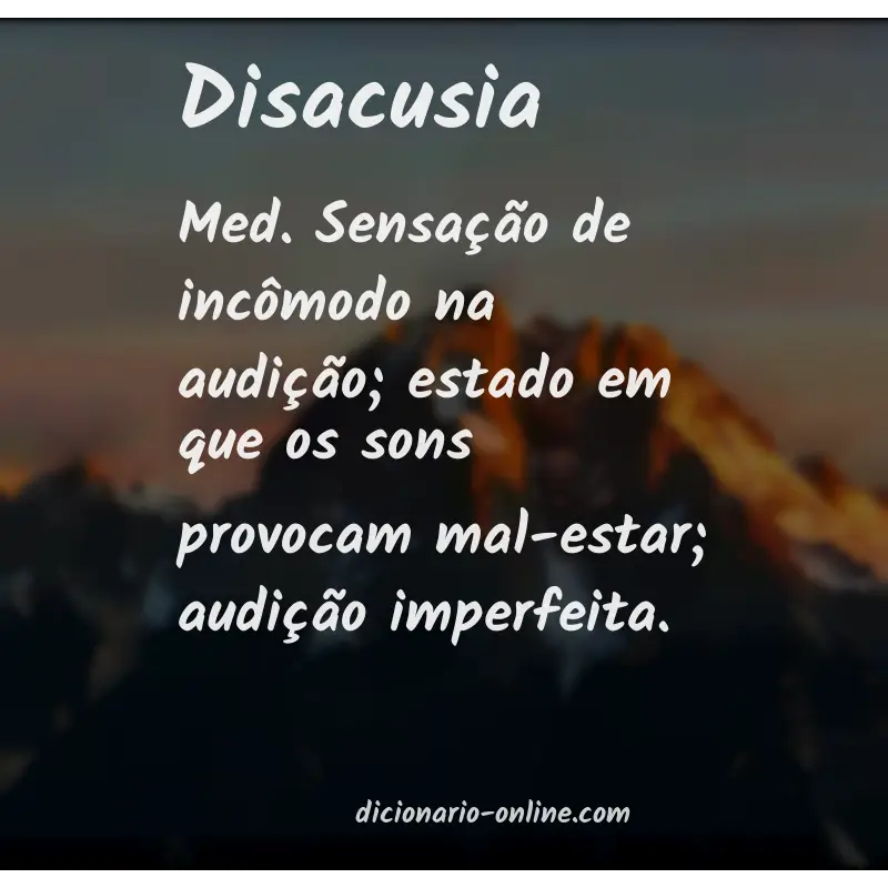 Significado de disacusia