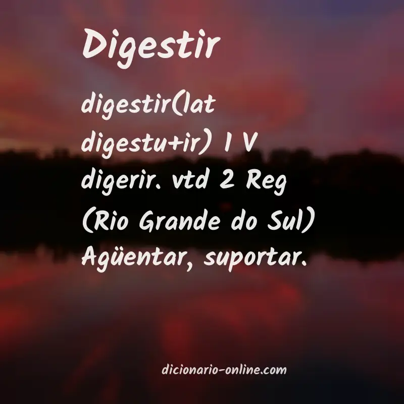 Significado de digestir