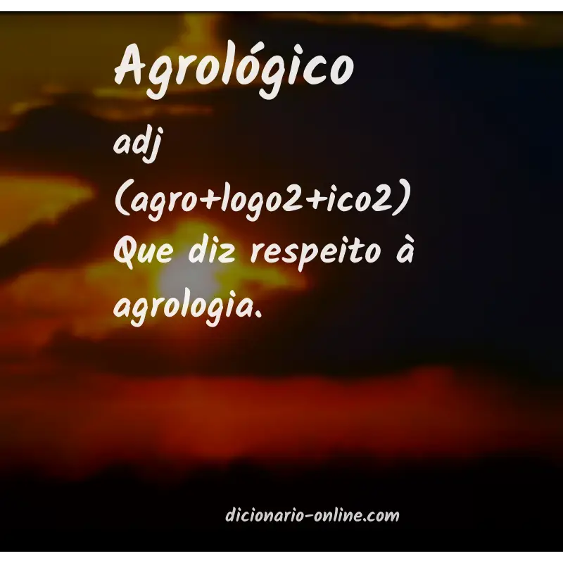 Significado de agrológico