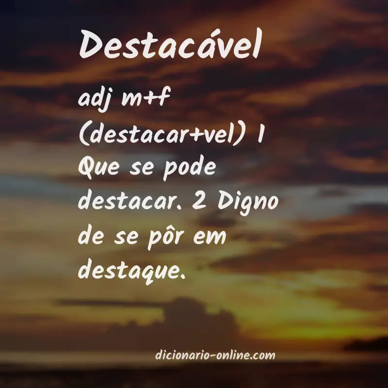 Significado de destacável