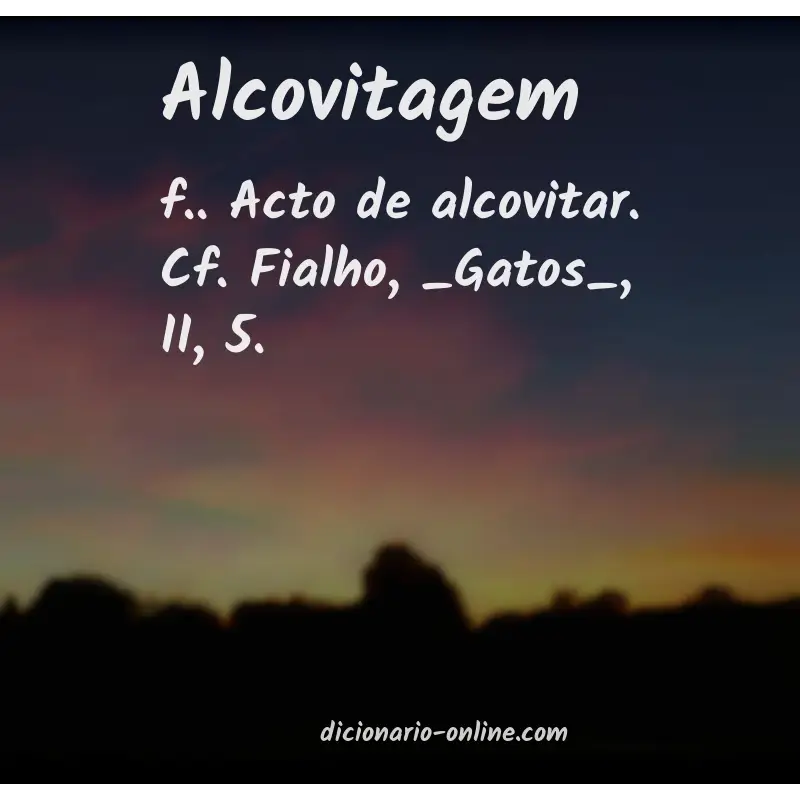 Significado de alcovitagem