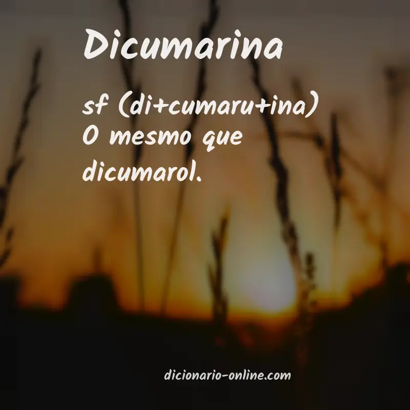 Significado de dicumarina