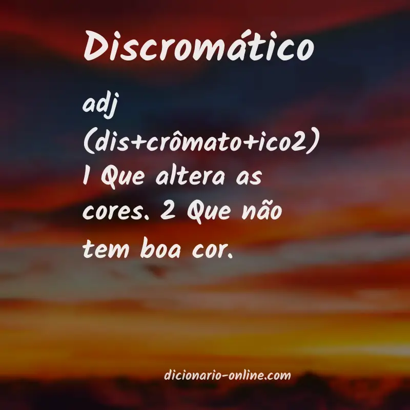 Significado de discromático