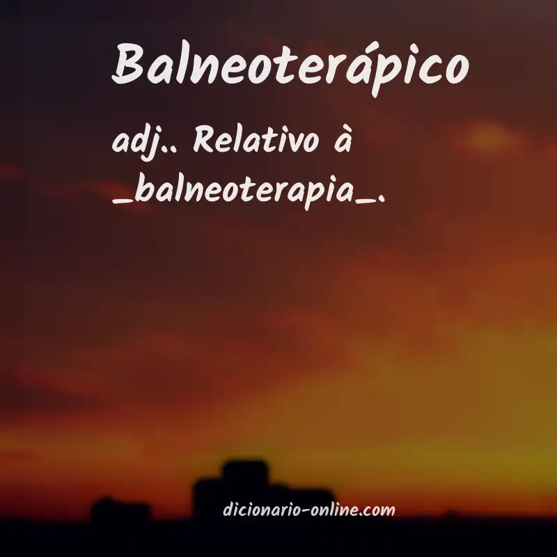 Significado de balneoterápico