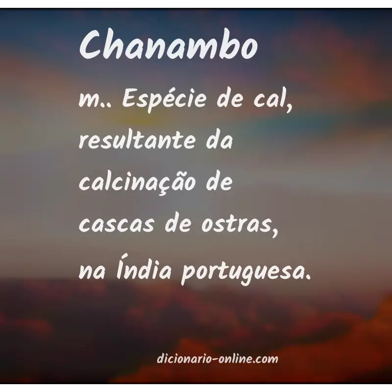Significado de chanambo