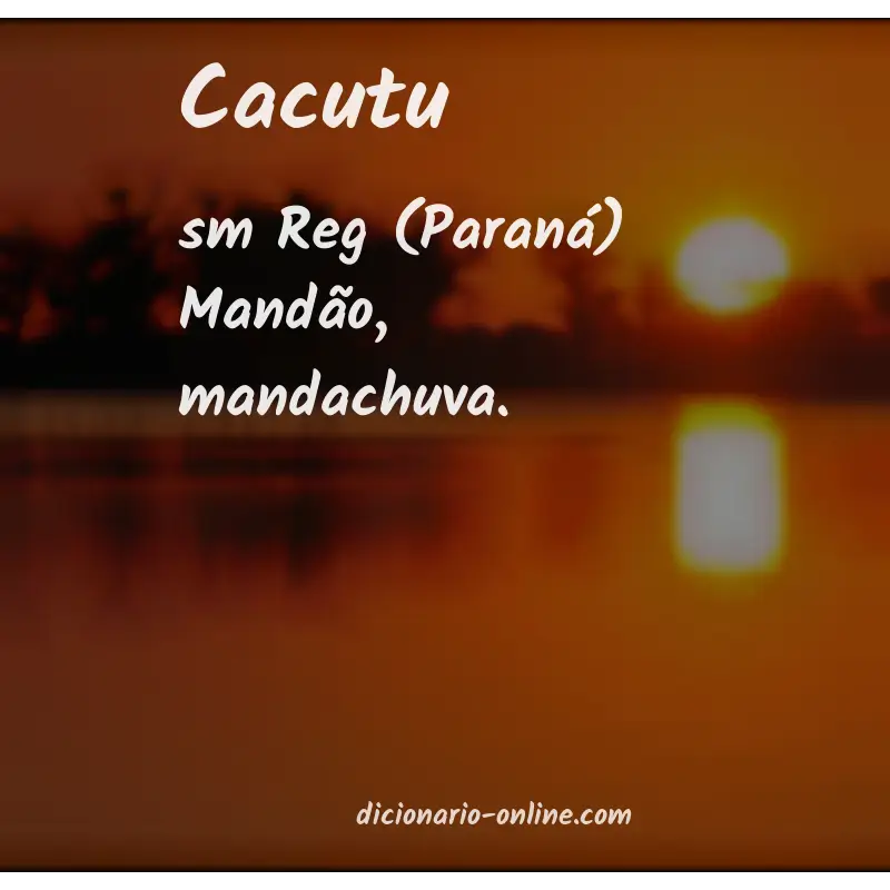 Significado de cacutu