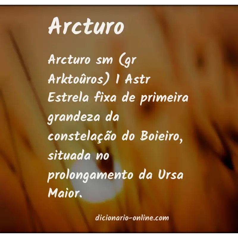 Significado de arcturo