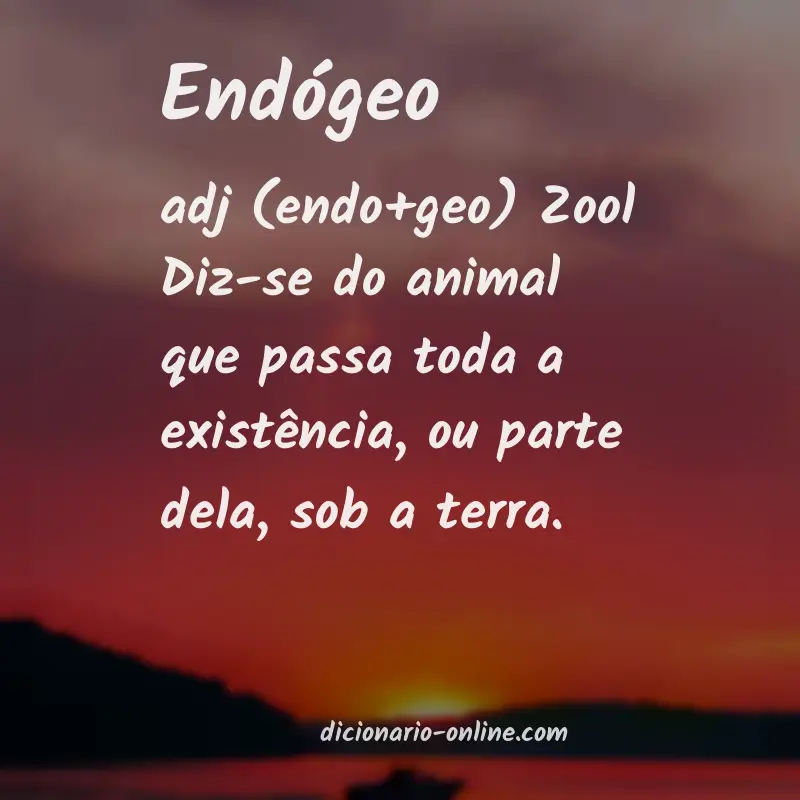 Significado de endógeo