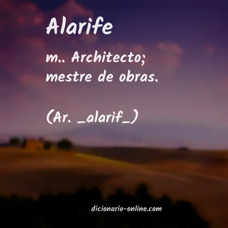 Significado de alarife