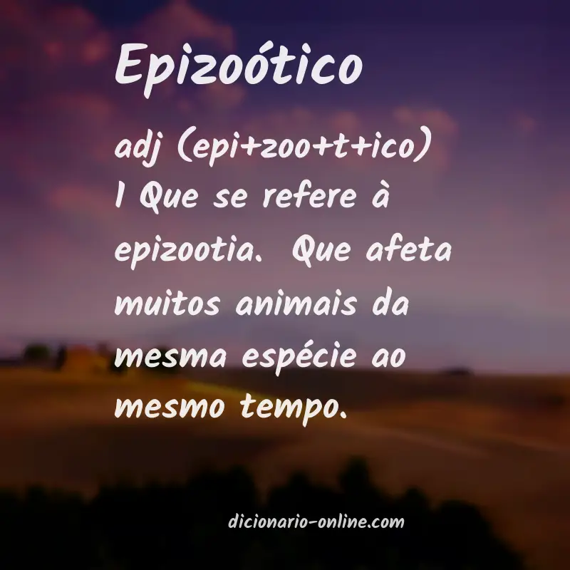 Significado de epizoótico