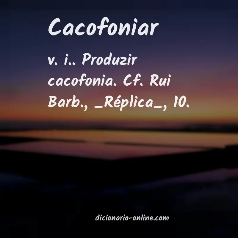 Significado de cacofoniar