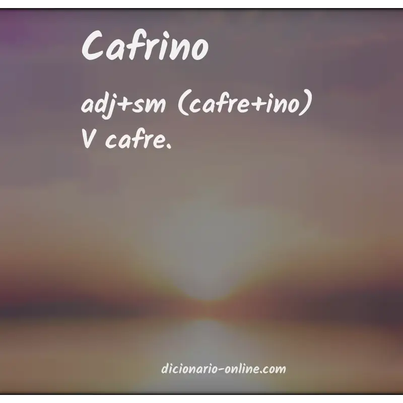 Significado de cafrino