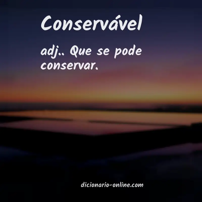 Significado de conservável
