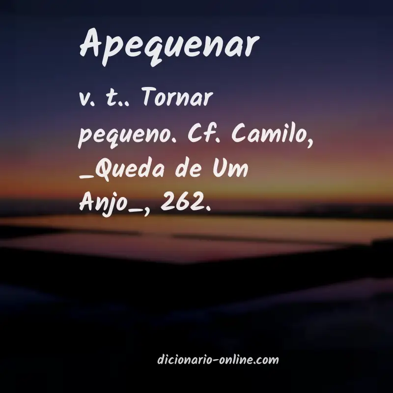 Significado de apequenar