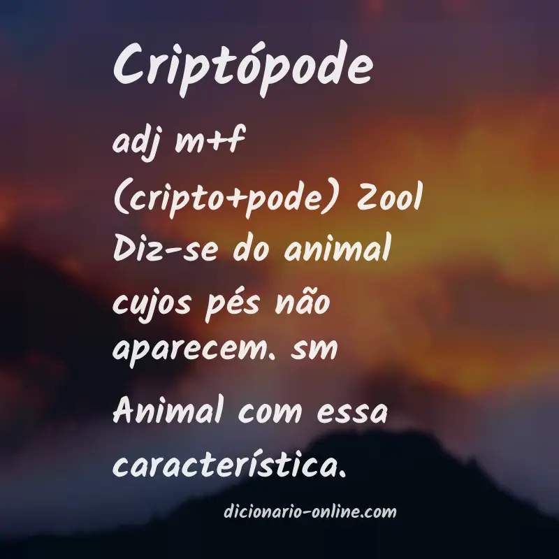 Significado de criptópode