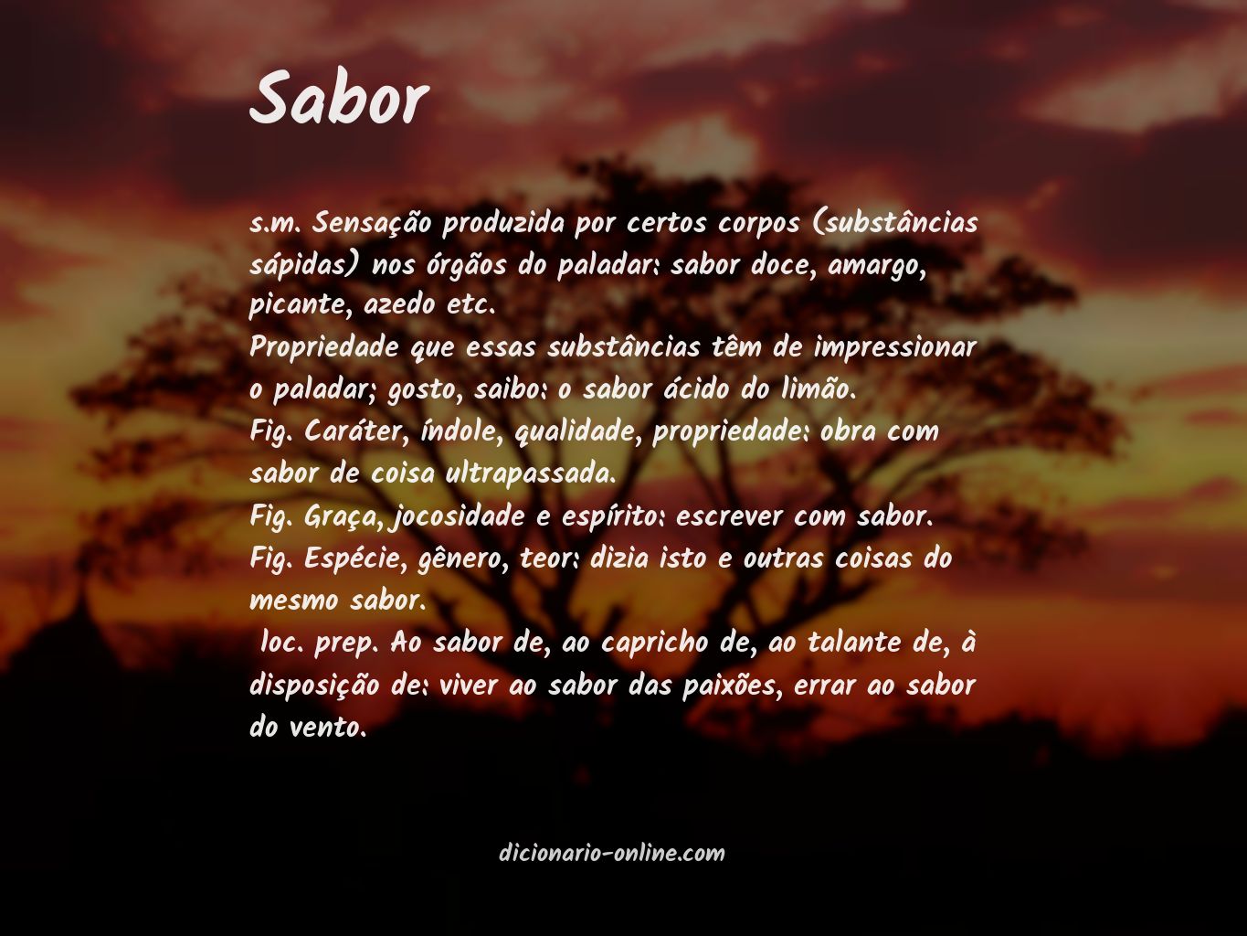 Significado de sabor