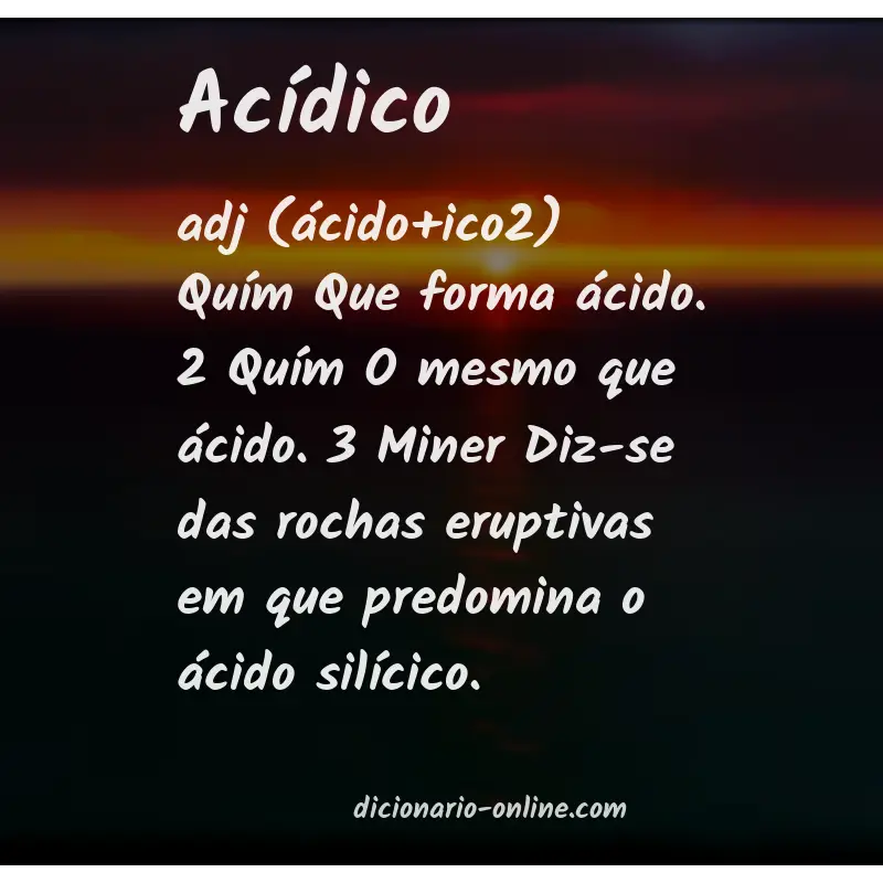 Significado de acídico