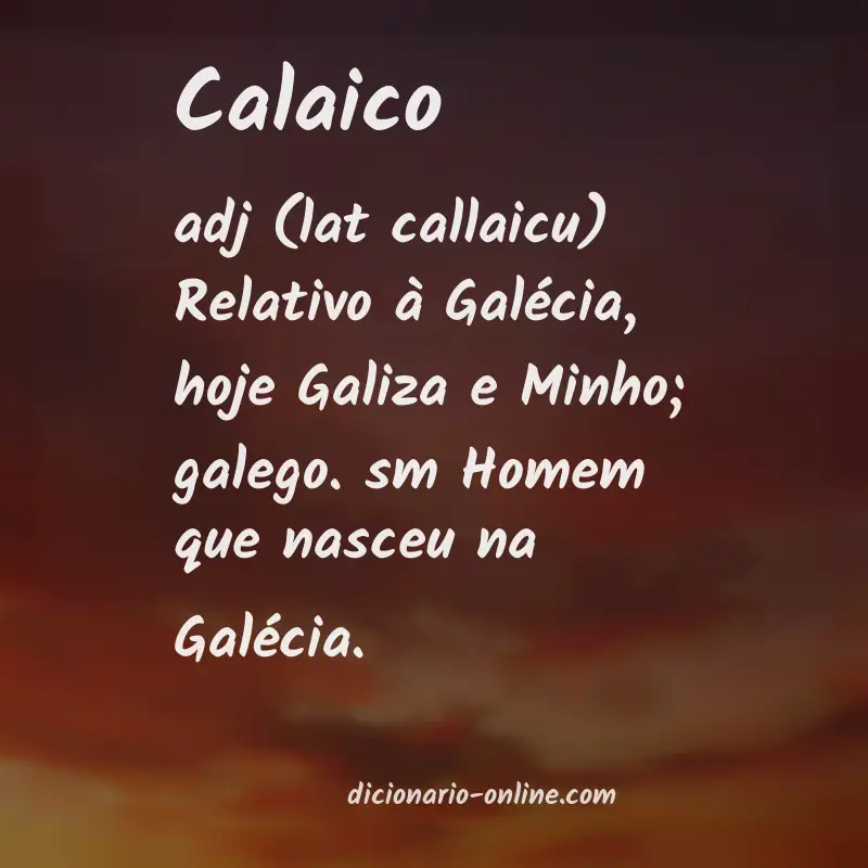 Significado de calaico