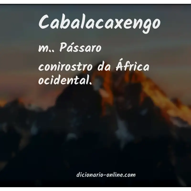 Significado de cabalacaxengo