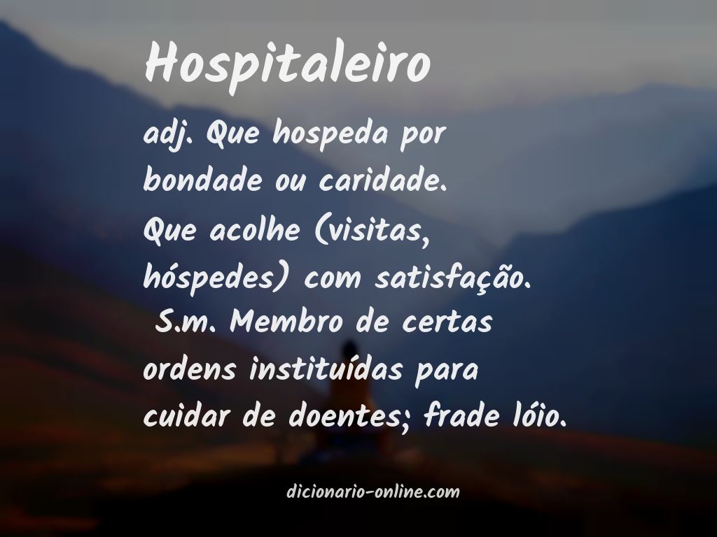 Significado de hospitaleiro